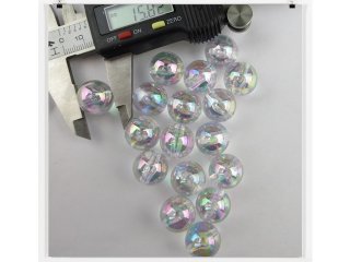 3Packets X 48Pcs Plastic AB Color Clear Round Beads 16mm Dia.