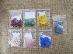30Packets X 100Pcs Plastic Round Beads 4mm Mixed Color