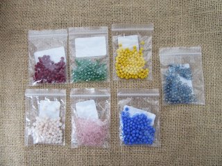 30Packets X 100Pcs Plastic Round Beads 4mm Mixed Color
