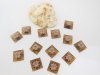 100Pcs Brown Flower Cube Flatback Beads 13x13mm