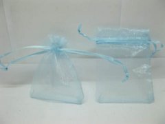 100 Light Blue Drawstring Jewelry Gift Pouches 9x7cm
