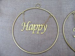 6Pcs Hanging Hoop Letter "HAPPY" Floral Wreath Wedding Party 6Pcs Hanging Hoop Letter "HAPPY" Floral Wreath Wedding Party