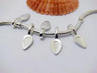 100 New Silver Color Snap Bail Pendant Leaf Bail 21x8mm