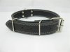 4Pcs Black Leatherette Dog Collar 3cm Wide