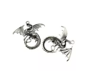 10Pcs New Dragon Beads Pendants Charms Jewelry Finding 45x43x5mm