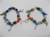 50 Glass Beads & Alloy Charm Bracelets