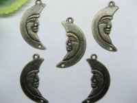 200 Bronze Crescent Moon Pendants Jewellery Finding