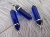 10X Blue Crystal Pendant Hexagon Prism Beads Charms for Necklace