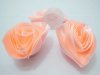 50Pcs Hand Craft Rose Flowers Embellishments - Peach