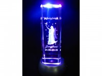 4X 3D Etched Virgo Crystal Art Ornament Figurine