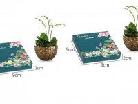 12 Jewellery Boxes Square Green Forest Pattern Gift Boxes 9x9cm