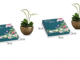 12 Jewellery Boxes Square Green Forest Pattern Gift Boxes 9x9cm