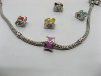 20 Metal Enamel Thread European Beads