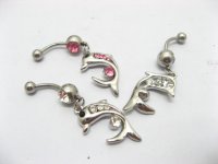 12 Dolphin Rhinestone Belly Body Piercing er-b44