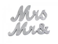 1Set Silver Large Size Mr & Mrs Wedding Sign Decoration