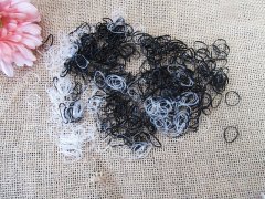 1Pack x 500Pc Elastic Rubber Hair Ties - 2 Colors