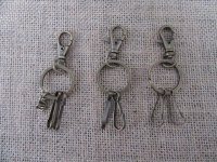 10Pcs Metal Keyring Keychain Key Ring With Hook