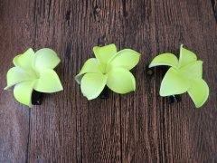 1Pc Light Green Frangipani Hair Clips 65mm Dia.