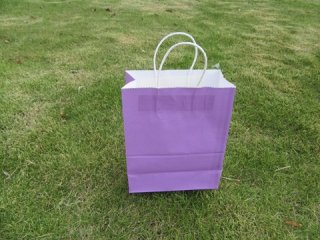 48 Bulk Kraft Paper Gift Carry Shopping Bag 27x22x11cm Purple