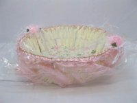 2X Fancy Handmade Round Paper Crochet Basket