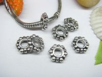 20pcs Tibetan Silver Circle Beads Fit European Bead
