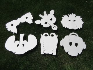 5Set x 6Pcs DIY Plain White Paper Drawing 3D Animal Masks