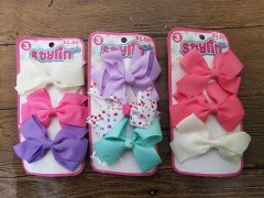 1Sheet x 3pcs Bows Hair Clips Barrettes New 1Sheet x 3pcs Bows Hair Clips Barrettes New
