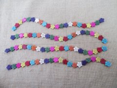 8Strands X 22Pcs Smile Face Star Gemstone Beads 18x20x5mm
