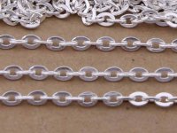 100Meter Silver Color Flat Cable Link Chain Jewellery Finding