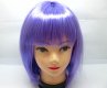 4Pcs Bobo Head Style Neat Bang Short Straight Cosplay Wig Purple