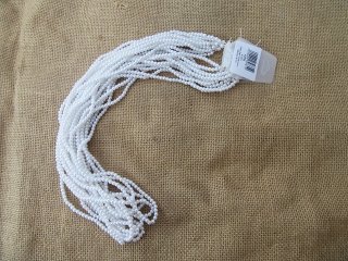 12Strings x 200Pcs White Round Simulate Pearl Beads 4mm