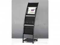 1X Black 3 Tiers Book Magazine Display Rack 31x126x35cm