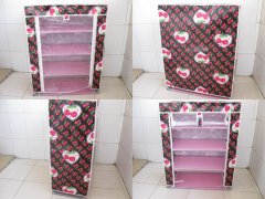 1Pc 4 Tier Shoe Rack Display w/Cover Prevent Dust