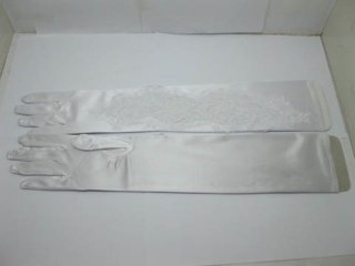 1Pair Wedding Dress Embroidery Bridal Gloves 49cm