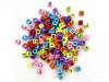 6Packs x 160Pcs Alphabet Letter Cube Beads 7mm Mixed Color