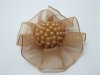 98Pcs Coffee Hand Craft Flowers with Beads Embellishment