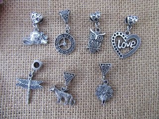 100Pcs New Various Design Beads Charms Pendants with Bail Hook
