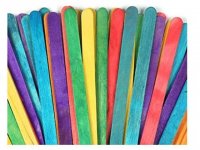 4Packs x 30Pcs Art Wooden Craft Stick Paddle Pop for Kids Mixed