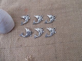 100Pcs New Dolphin Beads Charms Pendants Jewellery Findings