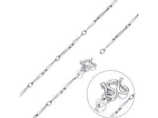 5X New Fashion Silver Bar Chain Necklace Jewelry
