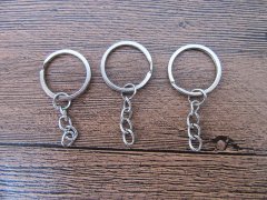 100pcs Metal Key Rings with Chain Finding 25mm Dia. 100pcs Metal Key Rings with Chain Finding 25mm Dia.