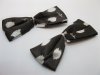195Pcs Black Bowknot Bow Tie Applique Embellishments 7x3cm