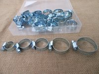 30Pcs Hose Clamp Set Adjustable Fuel Line Pipe Clips Kit