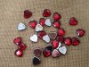 3Sheets x 30Pcs Red Heart Flatback Acrylic Gemstones Rhinestones