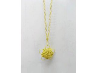5X Chain Necklaces w/Yellow Flower Pendant Iron Art