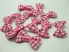 200X Pink Grid Bowknot Bow Tie Decorative Applique Embellishment
