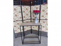 1Pc Black Metal Frame Convenience Concept Console Table