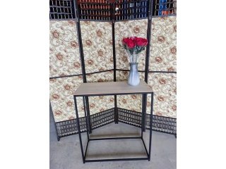 1Pc Black Metal Frame Convenience Concept Console Table