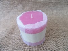 1X Pink Scented Cylinder Shape Candle 75mm High 1X Pink Scented Cylinder Shape Candle 75mm High