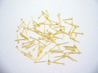 3300Pcs Golden plated 45mm eye pins Jewelry finding